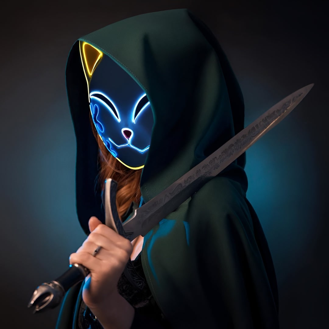 Halloween Kostium demon hunter saga z Peleryną w Płomienie i Białym Kołnierzykiem Strój Cosplay