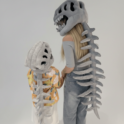 Halloween Kostium Dinozaura Maska Czaszka Pluszowa z Kręgosłupem dla Dzieci