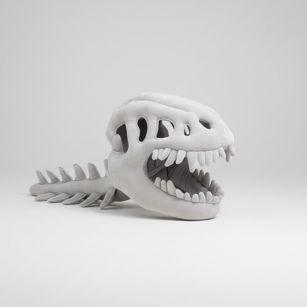 Halloween Kostium Dinozaura Maska Czaszka Pluszowa z Kręgosłupem dla Dzieci