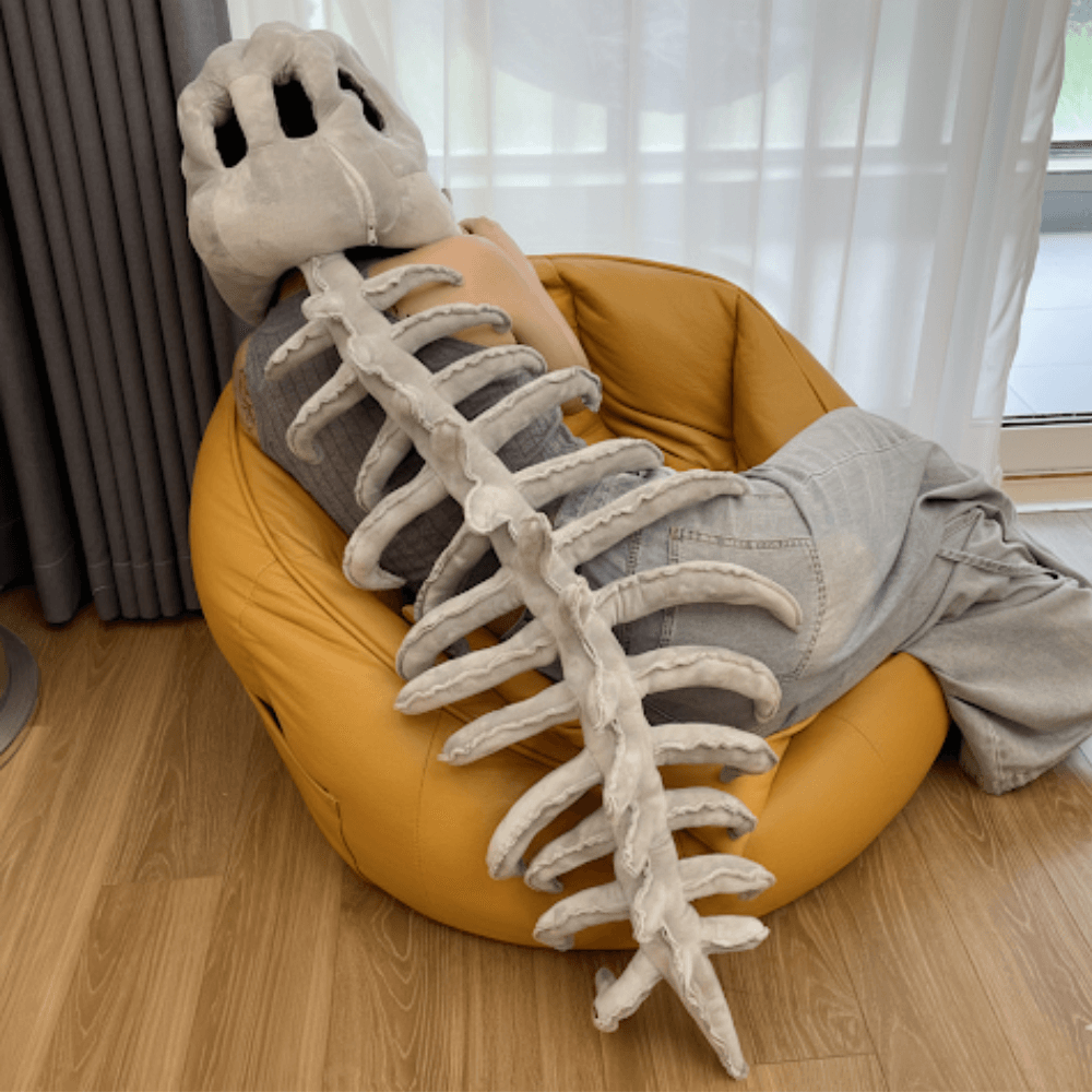 Halloween Kostium Dinozaura Maska Czaszka Pluszowa z Kręgosłupem dla Dzieci