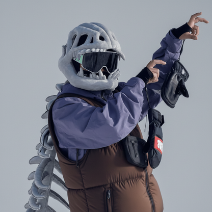 Halloween Kostium Dinozaura Maska Czaszka Pluszowa z Kręgosłupem dla Dzieci