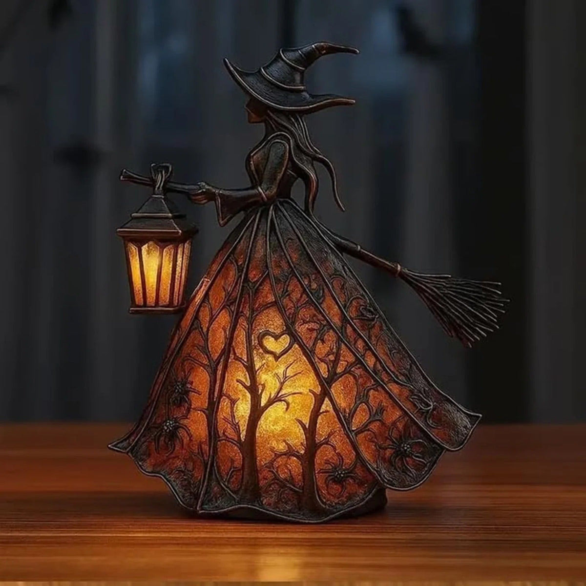 Halloween Lampka Czarownica z LED Lampionem Dekoracyjna na Imprezę