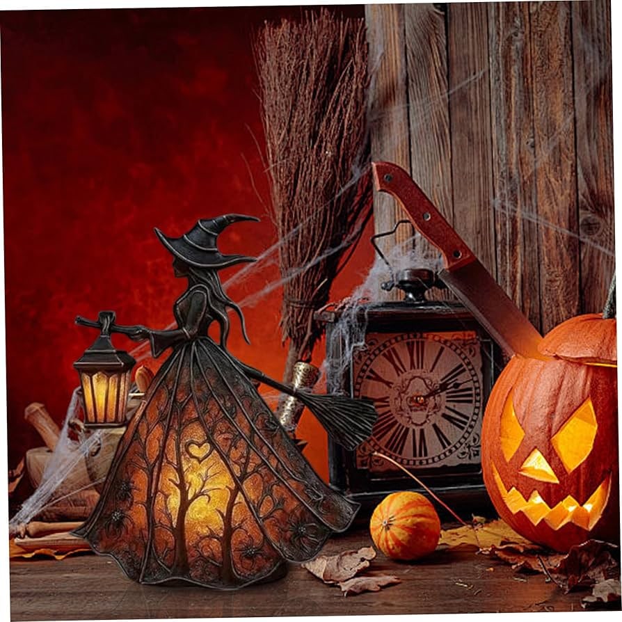 Halloween Lampka Czarownica z LED Lampionem Dekoracyjna na Imprezę