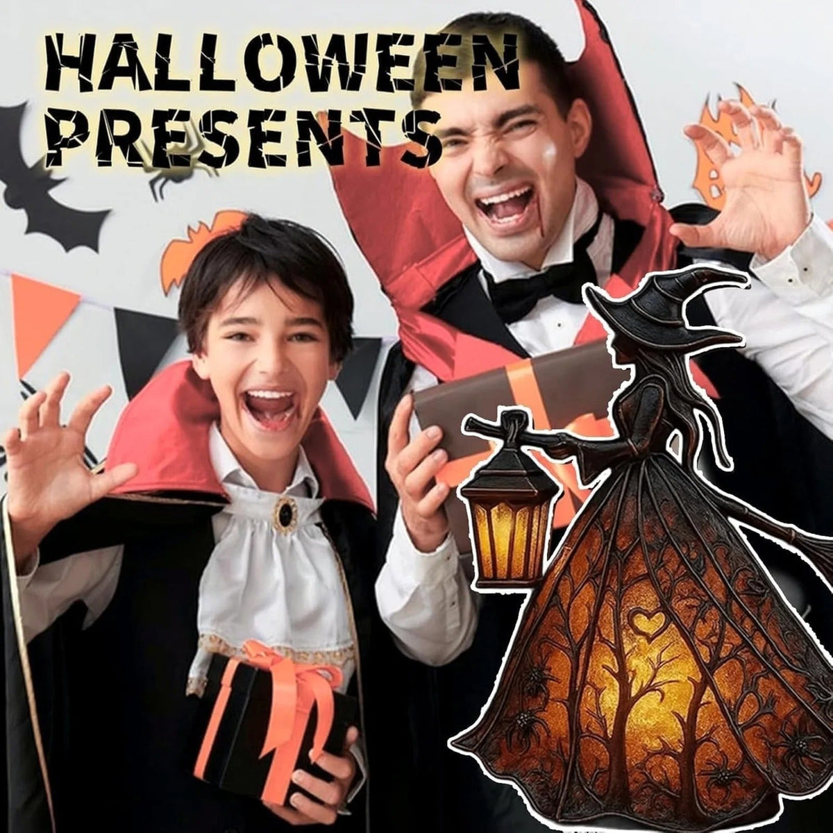 Halloween Lampka Czarownica z LED Lampionem Dekoracyjna na Imprezę