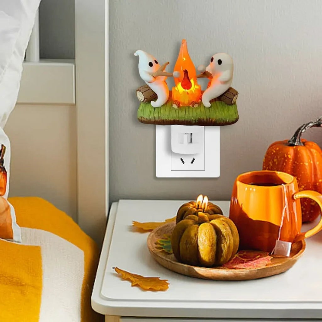 Halloween Lampka Nocna do Sypialni Duchy z LED Kontaktu dla Dzieci Czytania