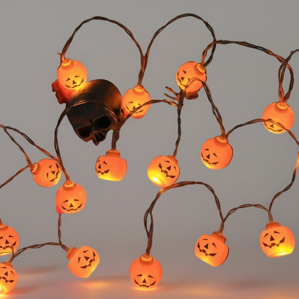 Halloween Lampki LED Sznur świetlny Dekoracyjny z Figurkami na Imprezę i Ogród