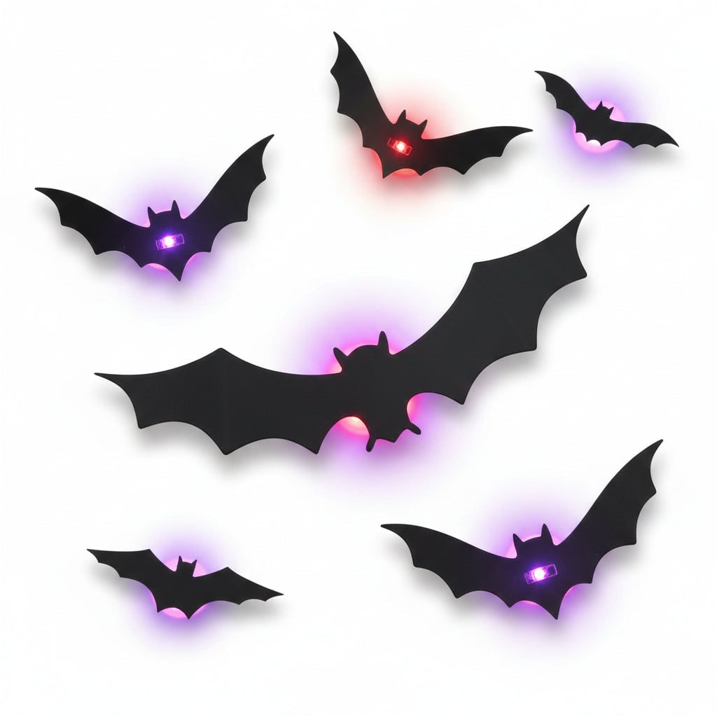 Halloween Ozdoby Dekoracyjne Nietoperze 3D z Podświetleniem LED do Wnętrz i Ogrodu