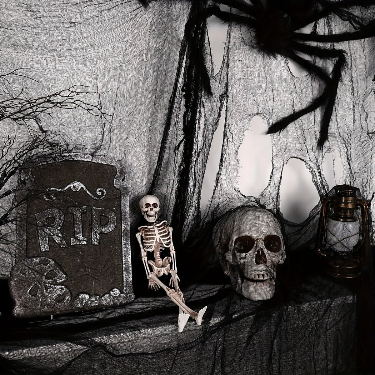 Halloween Ozdoby i Dekoracje Czarna Tkanina Straszna do Domu Nawiedzanego Imprezy