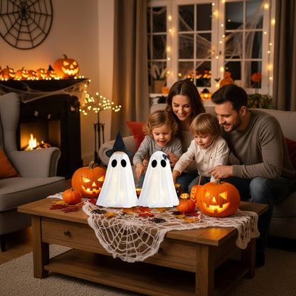 Halloween Ozdoby i Dekoracje Duchów z Lampkami LED Podświetlane Zestaw 2 Sztuk