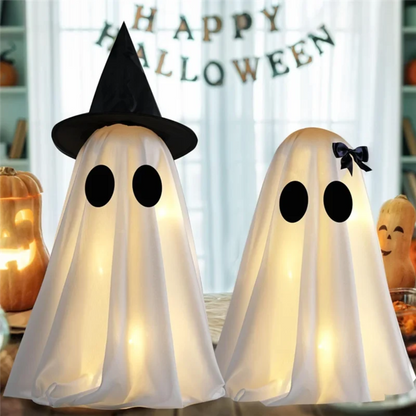 Halloween Ozdoby i Dekoracje Duchów z Lampkami LED Podświetlane Zestaw 2 Sztuk