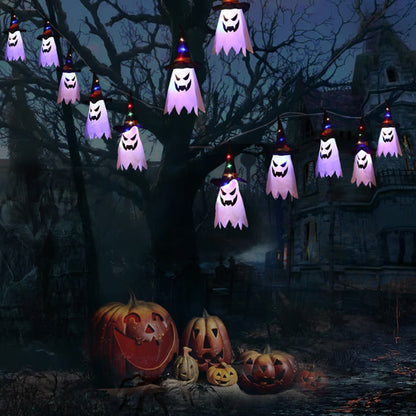 Halloween Ozdoby Wisząca Dekoracja Duch Lampion LED Papierowy do Domu i Imprezy