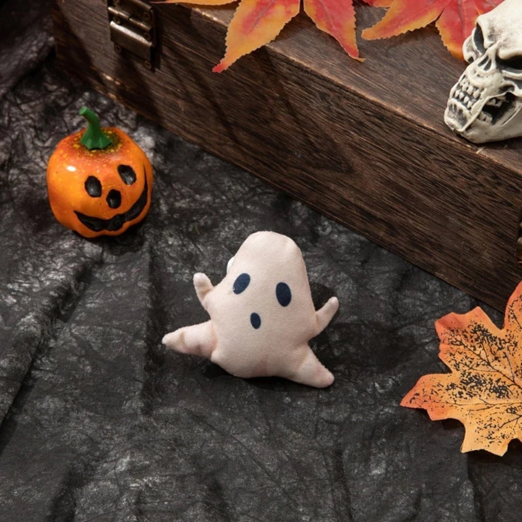 Halloween Pluszowa Zabawka dla Kota Duch Dynia Szkielet z Motywem Drapak Kuweta Karma