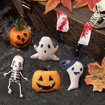 Halloween Pluszowa Zabawka dla Kota Duch Dynia Szkielet z Motywem Drapak Kuweta Karma