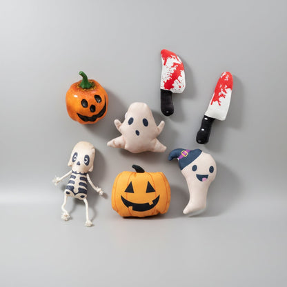 Halloween Pluszowa Zabawka dla Kota z Kocimiętką Motyw Duch Dynia Szkielet Żwirek