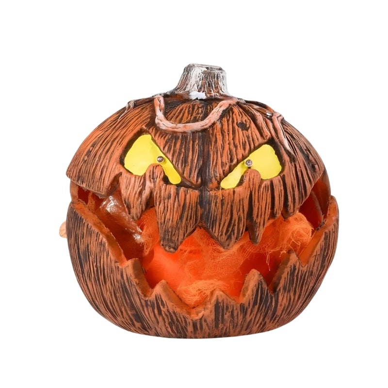 Halloween Rozkładana Lampka LED Dynia ze świecącymi Oczami do Dekoracji Ogrodu Lampion