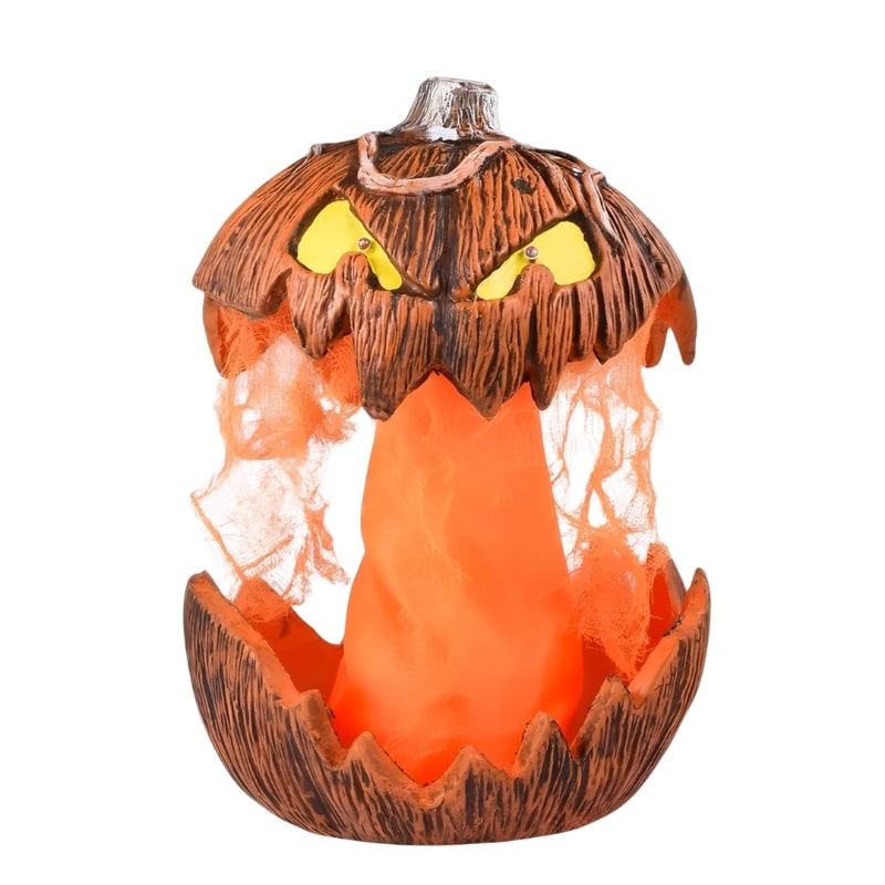 Halloween Rozkładana Lampka LED Dynia ze świecącymi Oczami do Dekoracji Ogrodu Lampion