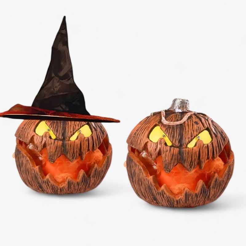 Halloween Rozkładana Lampka LED Dynia ze świecącymi Oczami do Dekoracji Ogrodu Lampion