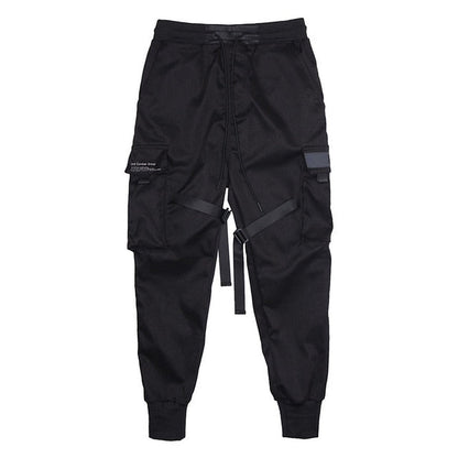 Joggery męskie techwear - kieszenie cargo, regulowane paski