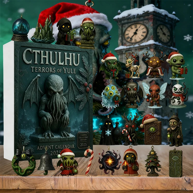 Kalendarz adwentowy Potwory Cthulhu - Akrylowe Ozdoby 2D na Święta i Halloween