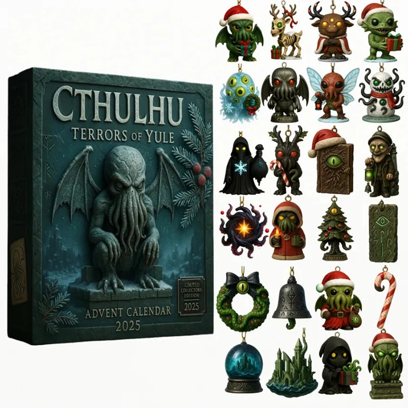 Kalendarz adwentowy Potwory Cthulhu - Akrylowe Ozdoby 2D na Święta i Halloween