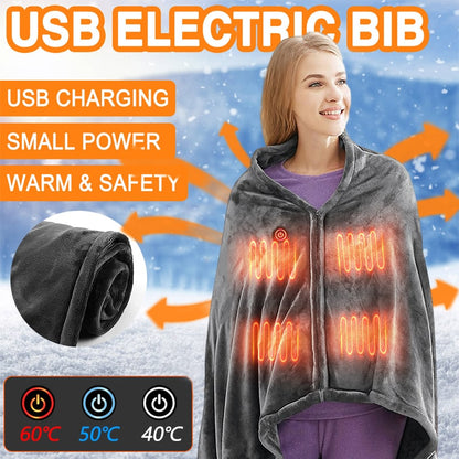 Koc Elektryczny Podgrzewany USB z Zatrzaskami i Regulacją Temperatury Ogrzewany
