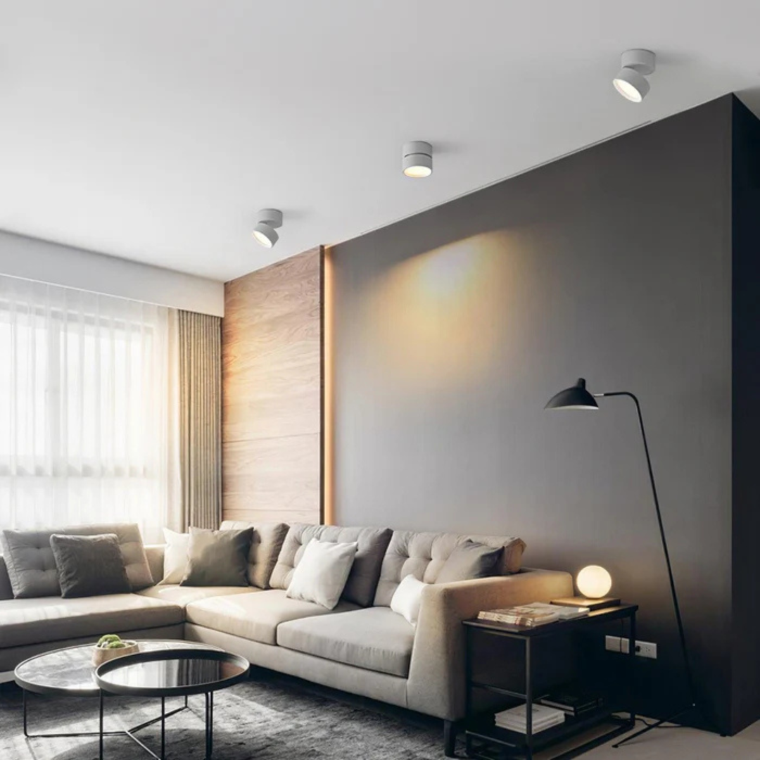 Kompaktowa regulowana lampa sufitowa LED z jednym źródłem światła