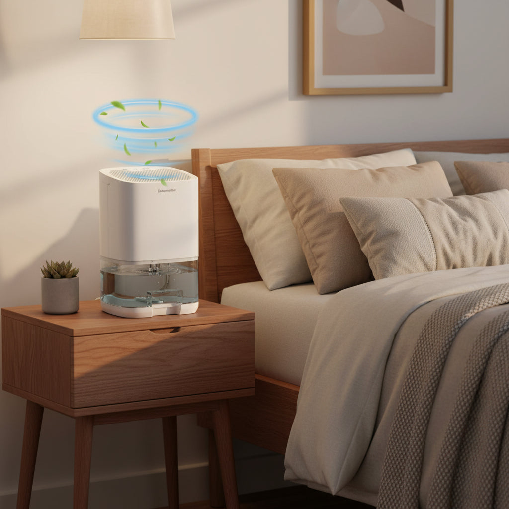 Kompaktowy Dehumidifier z Filtrem Powietrza i Lampką Nocną