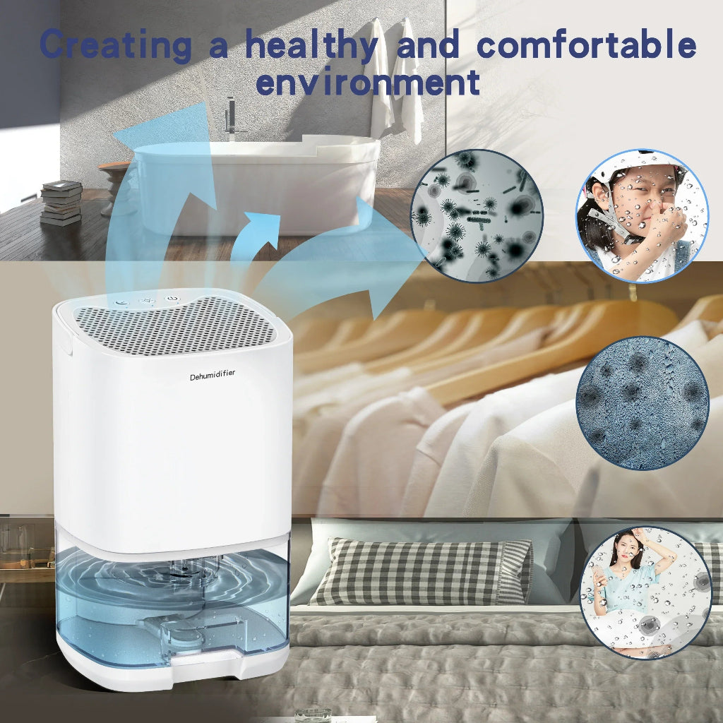 Kompaktowy Dehumidifier z Filtrem Powietrza i Lampką Nocną