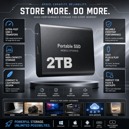 Kompaktowy Dysk SSD 2TB USB-C – Szybki Dostęp do Danych