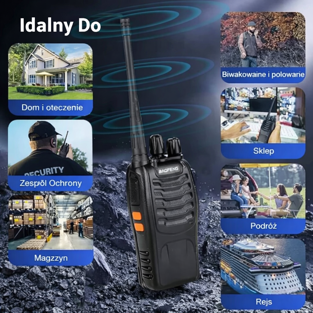 Ładowalne walkie-talkie USB