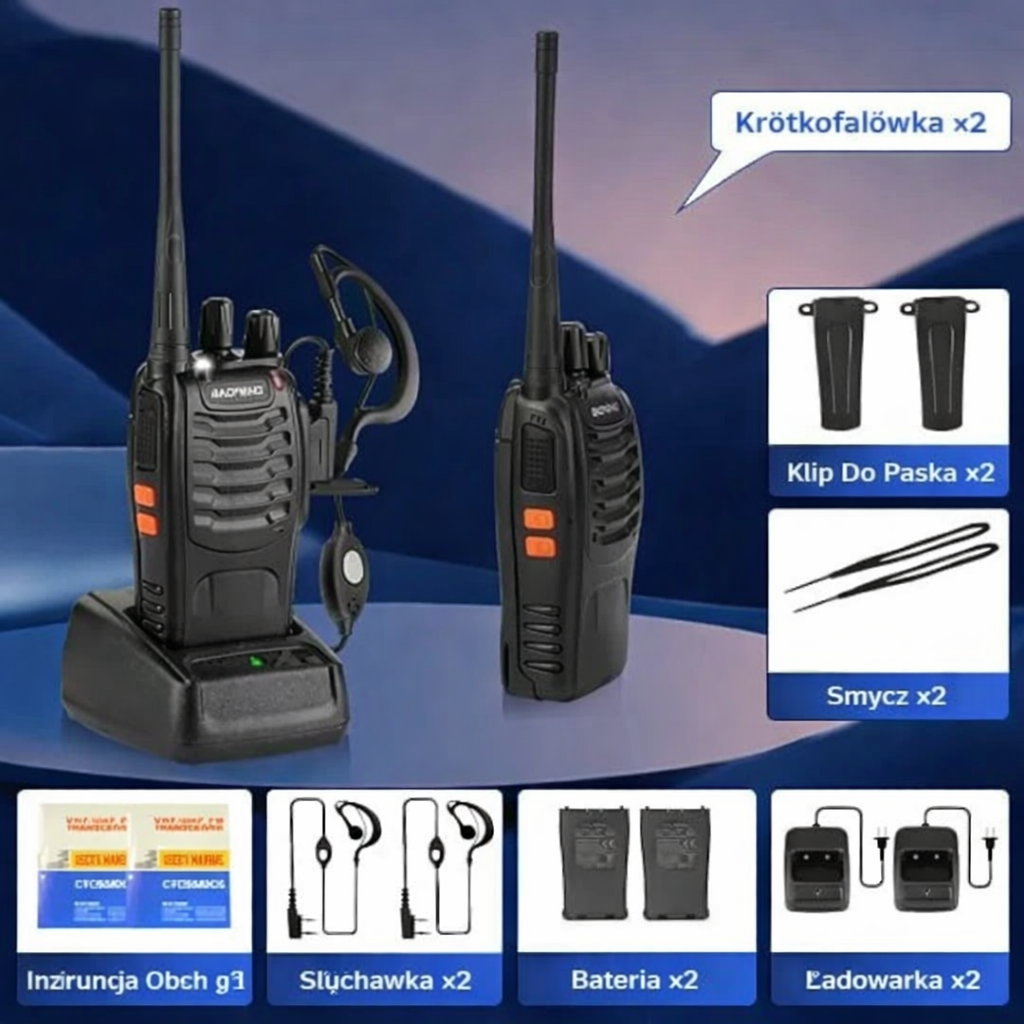 Ładowalne walkie-talkie USB