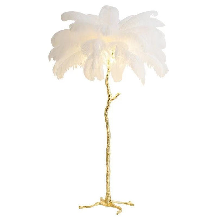 Lampa Podłogowa z Piór Strusia - Luksusowy Design do Wnętrz