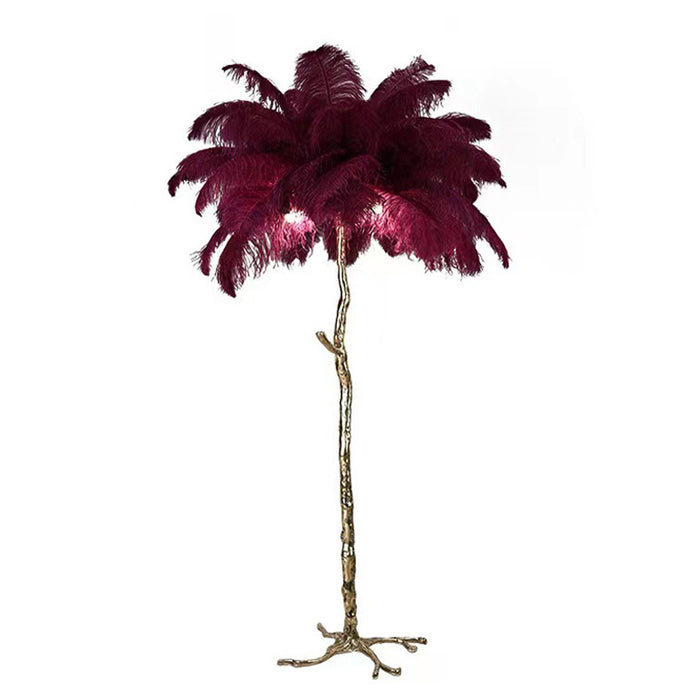 Lampa Podłogowa z Piór Strusia - Luksusowy Design do Wnętrz