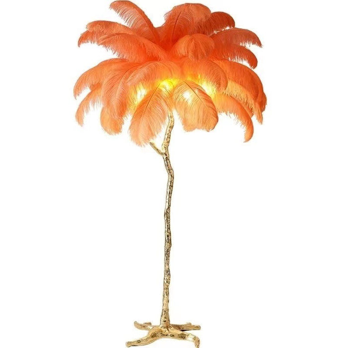 Lampa Podłogowa z Piór Strusia - Luksusowy Design do Wnętrz