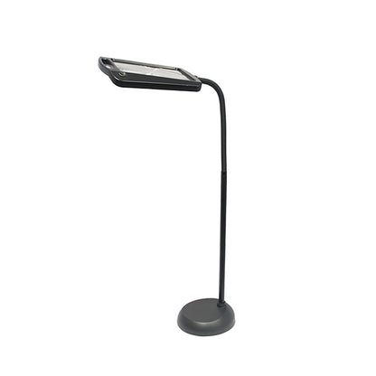 Lampa Stojąca do Sypialni i Salonu z Lupą Powiększającą LED Gęsia Szyja Podłogowa Czarna