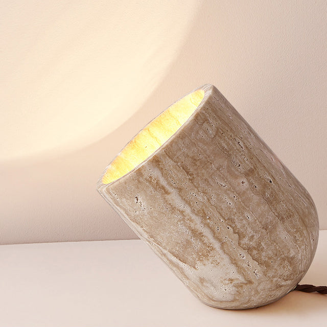 Lampa stołowa w kształcie walca w stylu japońskim z funkcją lampki nocnej