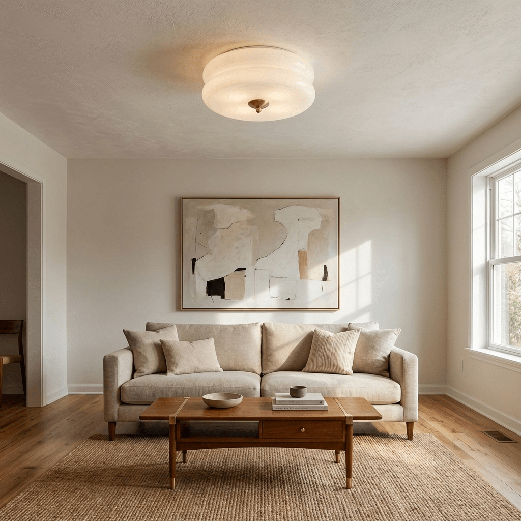 Lampa Sufitowa Art Deco z Ryflowanym Szkłem – Styl Vintage