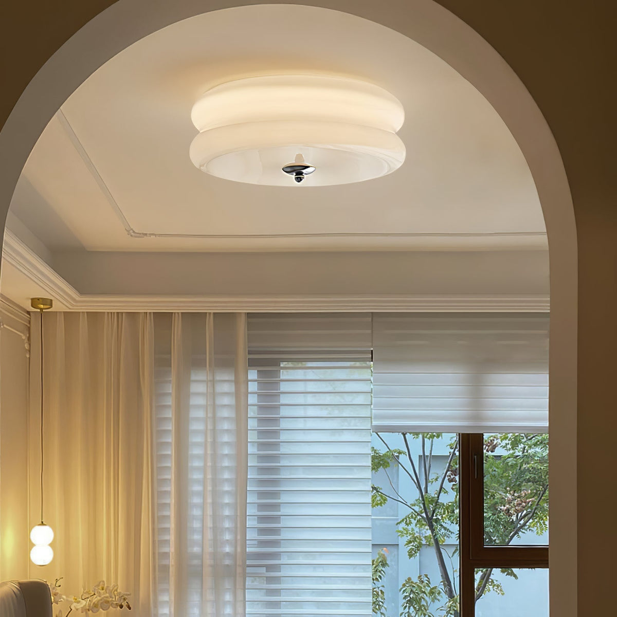 Lampa Sufitowa Art Deco z Ryflowanym Szkłem – Styl Vintage
