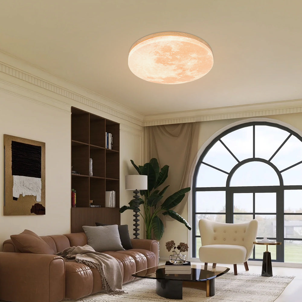 Lampa Sufitowa LED Moonlamp – Minimalistyczna Okrągła z Ciepłym Światłem