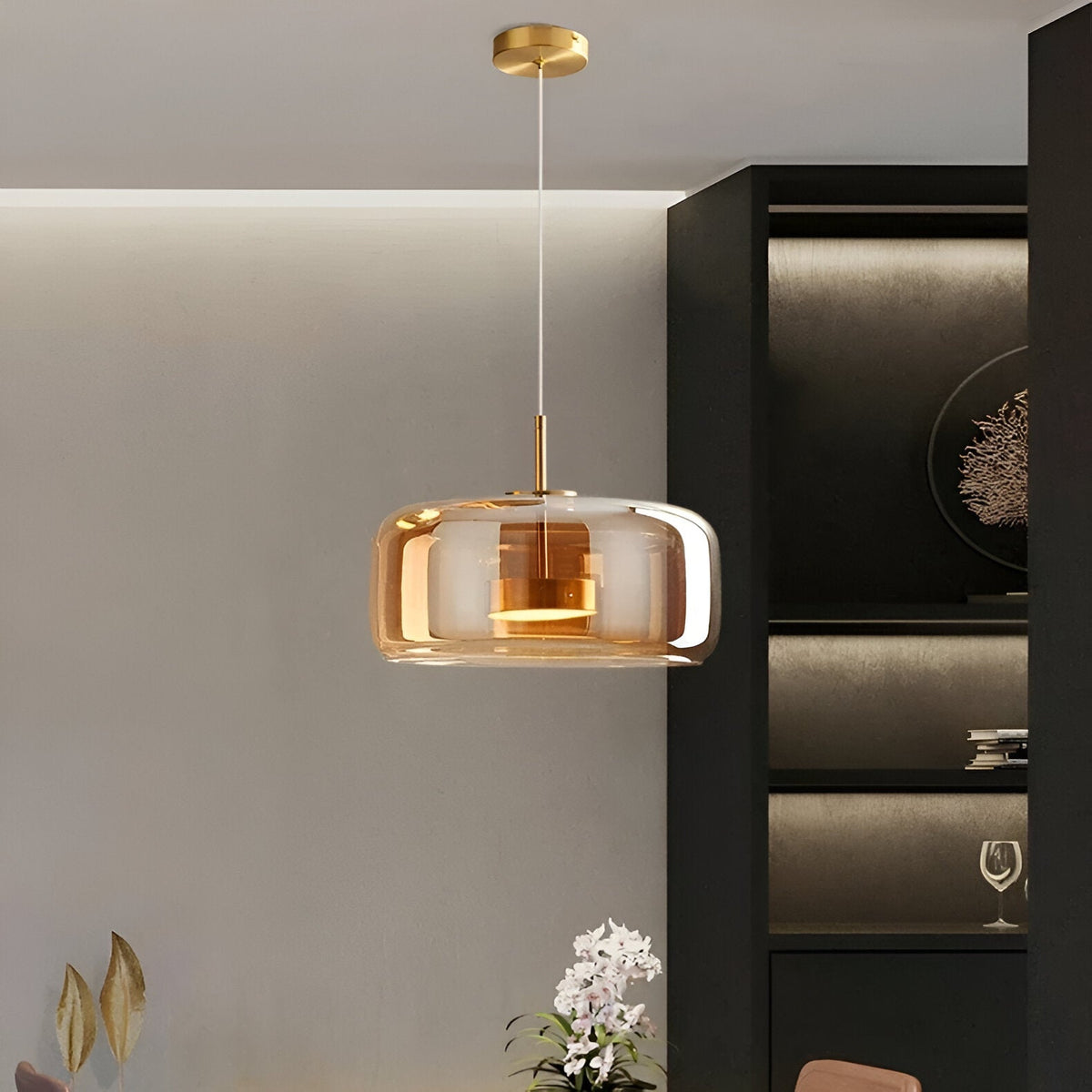 Lampa Sufitowa LED Retro - Potrójny Szklany Klosz, Regulowana Barwa