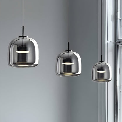Lampa Sufitowa LED Retro - Potrójny Szklany Klosz, Regulowana Barwa
