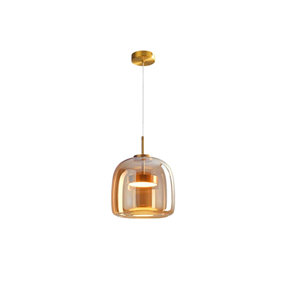 Lampa Sufitowa LED Retro - Potrójny Szklany Klosz, Regulowana Barwa