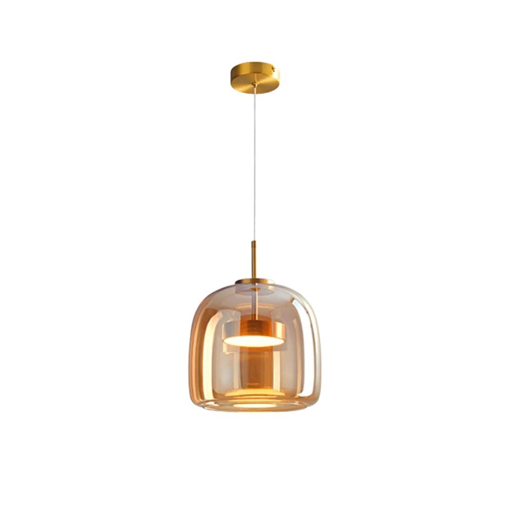 Lampa Sufitowa LED Retro - Potrójny Szklany Klosz, Regulowana Barwa