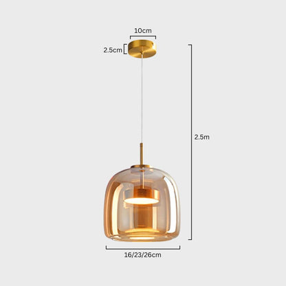 Lampa Sufitowa LED Retro - Potrójny Szklany Klosz, Regulowana Barwa