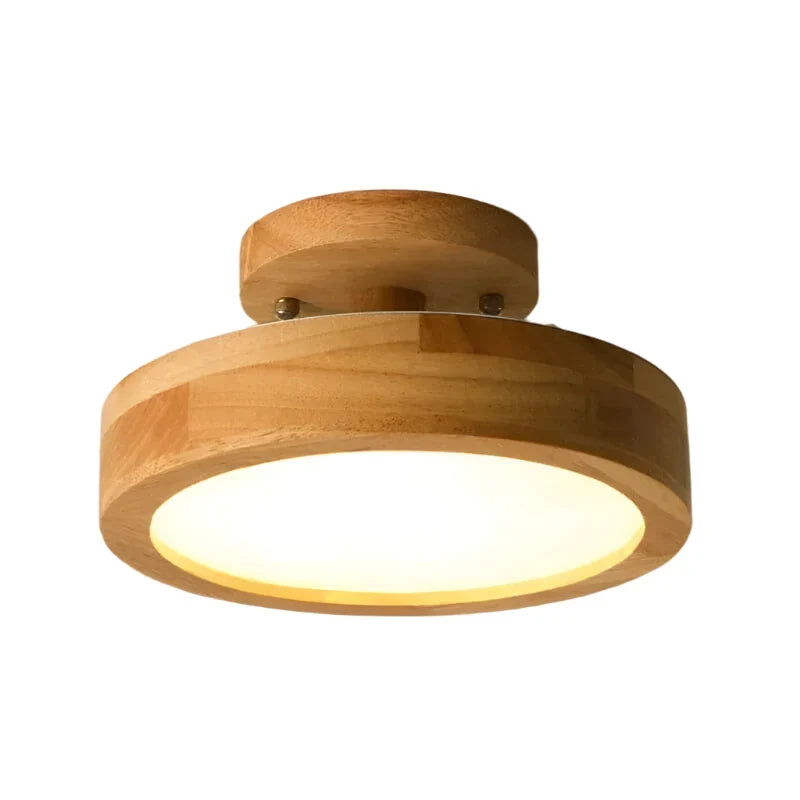 Lampa Sufitowa LED Skandynawska z Drewnianym Akcentem