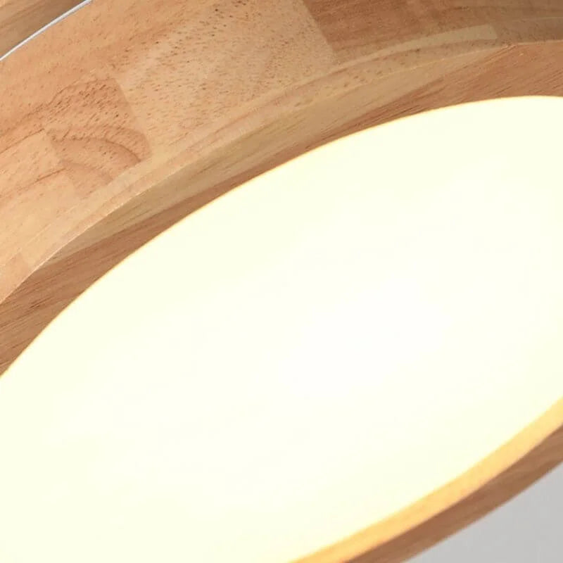 Lampa Sufitowa LED Skandynawska z Drewnianym Akcentem