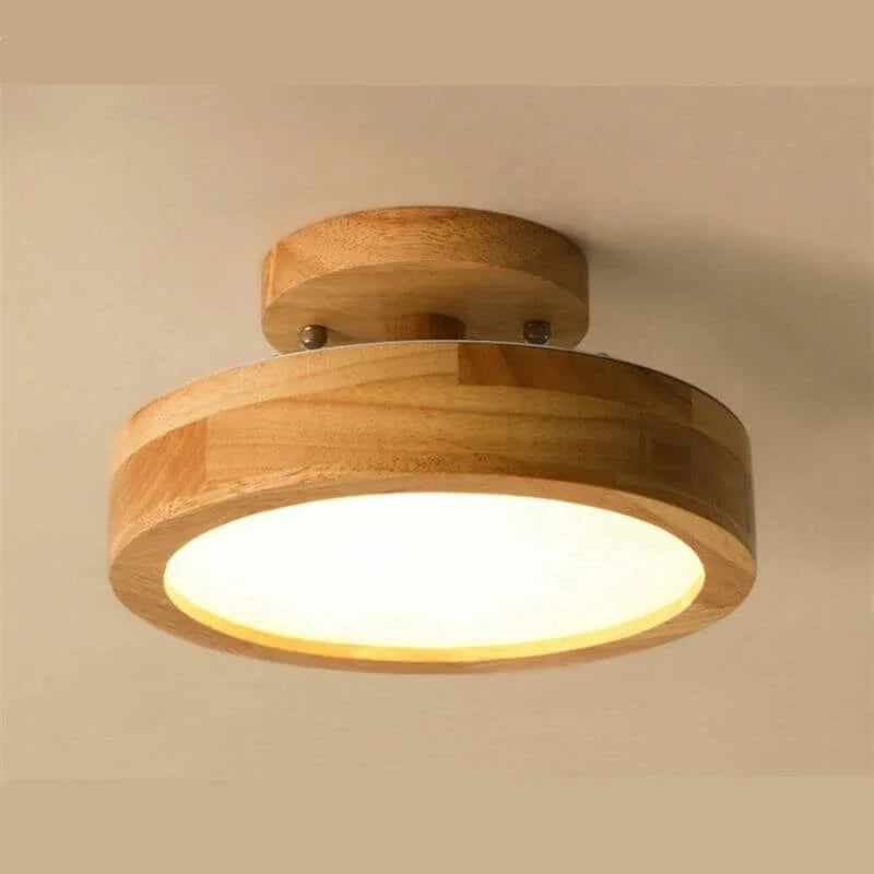 Lampa Sufitowa LED Skandynawska z Drewnianym Akcentem