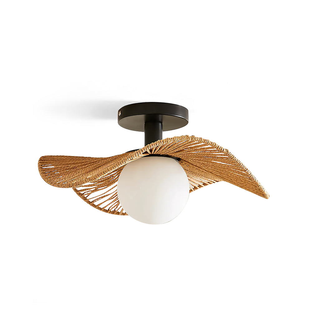 Lampa Sufitowa Tilda z Liny Konopnej i Szkła - Elegancja do Salonu