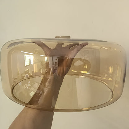 Lampa sufitowa w stylu retro z potrójnym kloszem szklanym i regulowanym oświetleniem LED