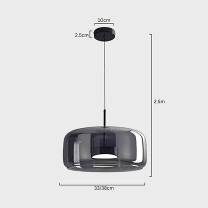 Lampa sufitowa w stylu retro z potrójnym kloszem szklanym i regulowanym oświetleniem LED